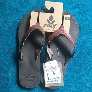 REEF Brown Leather Flip Flops BNWT Size Women’s 9